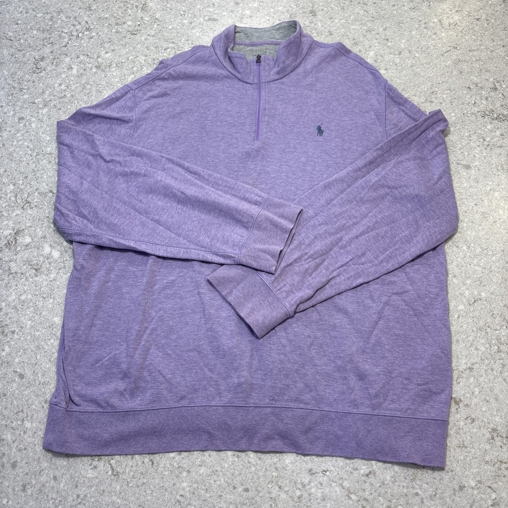 Polo by Ralph Lauren Size 2XL*  Purple 1/4 Zip Men's Pull Over Purple